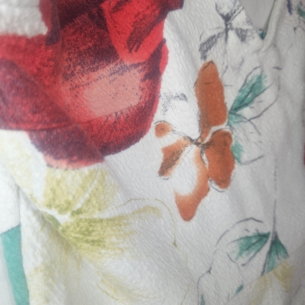Anthropologie Flynn Peplum Tank White Floral Sz S EUC 16" PTP Retired - Picture 4 of 8